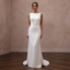 Modern Satin Column Wedding Dress with Open Back - Apparel & Accessories > Clothing > Wedding & Bridal Party Dresses > Wedding Dresses - Mignonette Bridal