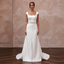 Modern Satin Wedding Dress with Square Neck