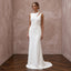 Modernist Ivory Georgette Column Bridal Dress for Architectural Elopement