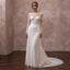 Modest Lace Wedding Dress with Long Sleeves for a Second Wedding