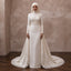 Muslim Bridal Gown with Hijab and Detachable Train