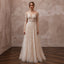 Nude Illusion Wedding Dresses with Delicate Embroidery - Apparel & Accessories > Clothing > Wedding & Bridal Party Dresses > Wedding Dresses - Mignonette
