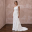 Pearl White Chiffon One-Shoulder Grecian Draped Destination Wedding Dress