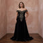 Plus Size Black Velvet Off-the-Shoulder Sweetheart Gown