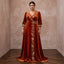 Plus Size Burnt Orange Velvet Wrap Maxi Dress for Autumn Banquet