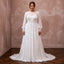 Plus Size Chiffon Wedding Dress with Long Sleeves