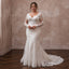 Plus Size Lace Mermaid Wedding Dress with Long Sleeves - Apparel & Accessories > Clothing > Wedding & Bridal Party Dresses > Wedding Dresses - Mignonette Bridal