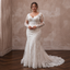 Plus Size Lace Mermaid Wedding Dress with Long Sleeves