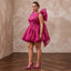 Plus Size Magenta Pink Organza Oversized Bow Mini Party Dress