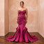 Plus Size Magenta Pink Taffeta Ruched Bodice Mermaid Gown - Apparel & Accessories > Clothing > Wedding & Bridal Party Dresses > Wedding Dresses - Mignonette Bridal