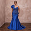 Plus Size Royal Blue Silk Mikado Trumpet Gown for Red Carpet Event