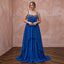 Plus Size Sapphire Blue Chiffon Empire Waist Flowing Prom Gown