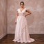 Plus Size Soft Blush Chiffon Draped Wrap A - Line Bridal Dress - Apparel & Accessories > Clothing > Wedding & Bridal Party Dresses > Wedding Dresses - Mignonette Bridal
