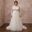 Plus Size Tulle Wedding Dress with Long Sleeves and A-Line Silhouette