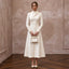 Polished Cream Crepe Tea-Length Wedding Gown for City Hall Wedding