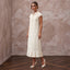 Preppy Cream Jersey Shift Wedding Dress for Rehearsal Luncheon