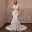 Princess Lace Trumpet Wedding Dress with Long Sleeves - Apparel & Accessories > Clothing > Wedding & Bridal Party Dresses > Wedding Dresses - Mignonette Bridal