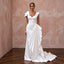 Pure Diamond White Satin Origami Wedding Dress for Vow Renewal