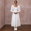 Pure White Cotton Poplin Puff Sleeve Midi Dress for Civil Union - Apparel & Accessories > Clothing > Wedding & Bridal Party Dresses > Wedding Dresses - Mignonette Bridal