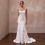 Relaxed Diamond White Linen Blend Wedding Gown for Backyard Reception