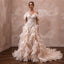Romantic Blush Organza Ruffle Dress for Cliffside Vow Renewal - Apparel & Accessories > Clothing > Wedding & Bridal Party Dresses > Wedding Dresses - Mignonette Bridal