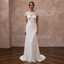 Romantic Chiffon Sheath Wedding Dress with Short Sleeves - Apparel & Accessories > Clothing > Wedding & Bridal Party Dresses > Wedding Dresses - Mignonette Bridal