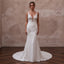 Romantic Crepe Mermaid Wedding Dress with Open Back - Apparel & Accessories > Clothing > Wedding & Bridal Party Dresses > Wedding Dresses - Mignonette Bridal