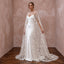 Romantic Ivory Embroidered Tulle Bridal Cape & Slip Dress for Vow Renewal