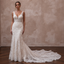 Romantic Ivory Lace Fit-and-Flare Wedding Dress for Intimate Vow Renewal
