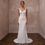 Romantic Ivory Lace Sheath for Post-Elopement Celebration