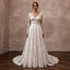 Romantic Lace Wedding Dress with Long Sleeves and A - Line Silhouette - Apparel & Accessories > Clothing > Wedding & Bridal Party Dresses > Wedding Dresses - Mignonette Bridal