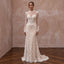 Romantic Nude Illusion Lace Bridal Gown for Civil Elopement