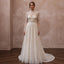 Romantic Pearl - Encrusted Tulle Long Sleeve for Vow Renewal - Apparel & Accessories > Clothing > Wedding & Bridal Party Dresses > Wedding Dresses - Mignonette Bridal