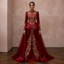 Romantic Red Duchesse Satin Dress for Surprise Christmas Wedding