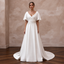 Romantic Satin Wedding Dress with Draped Neckline