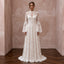 Romantic Soft Ivory French Lace Bell Sleeve Maxi Dress