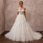 Romantic Tulle Ball Gown Wedding Dress with Off - the - Shoulder Neckline - Apparel & Accessories > Clothing > Wedding & Bridal Party Dresses > Wedding Dresses - Mignonette Bridal