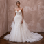 Romantic Tulle Trumpet Wedding Dress with Detachable Train - Apparel & Accessories > Clothing > Wedding & Bridal Party Dresses > Wedding Dresses - Mignonette Bridal