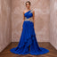 Royal Blue Chiffon One-Shoulder Flowing Asymmetrical Evening Gown