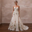 Rustic A-Line Bridal Dress with Floral Appliques for a Barn Wedding
