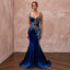 Sapphire Blue Velvet Sweetheart Neckline Mermaid Evening Gown - Apparel & Accessories > Clothing > Wedding & Bridal Party Dresses > Wedding Dresses - Mignonette Bridal