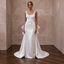 Scoop Neck Wedding Dresses with Soft Satin Finish