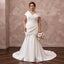 Elegant off-white heavy crepe mermaid dress with asymmetrical neckline and intricate beading details. Perfect for weddings.