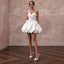 Sculptural White Matte Satin Voluminous Bubble Hem Mini Dress