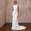 Seamless White Stretch Modal Turtleneck Bridal Gown for Minimalist Elopement