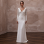 Second Wedding Crepe Sheath Wedding Dress with V - Neck - Apparel & Accessories > Clothing > Wedding & Bridal Party Dresses > Wedding Dresses - Mignonette Bridal