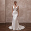 Second Wedding Satin Wedding Dress with V-Neck and Sheath Silhouette