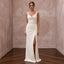 Sensual Cream Plissé Crepe Sheath Wedding Dress for Rehearsal Dinner Dance