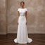 Short Sleeve Crepe Wedding Gown for a City Hall Ceremony - Apparel & Accessories > Clothing > Wedding & Bridal Party Dresses > Wedding Dresses - Mignonette Bridal