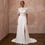 Simple Chiffon Wedding Dress with Short Sleeves for a Civil Wedding